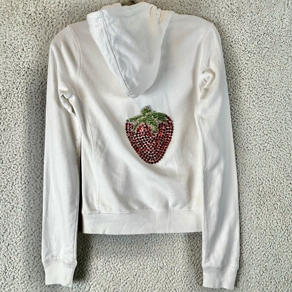 Twisted Heart Vintage Full Zip Hoodie Size XS - Double Sided Rhinestones Bling - Picture 1 of 6